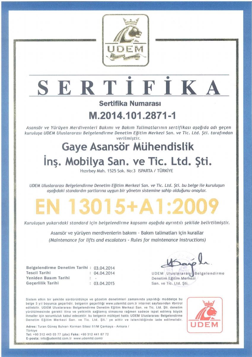 ISO 9001 Belgesi